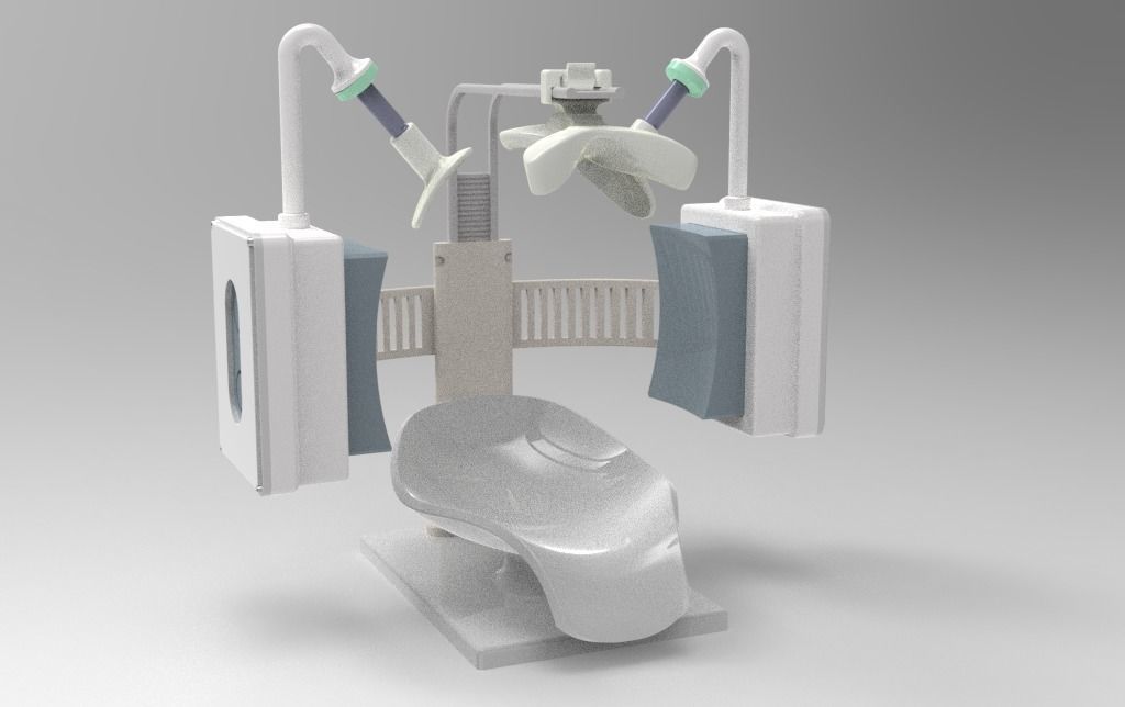 Ultrasound brain-imaging helmet Low-poly 3D model_2