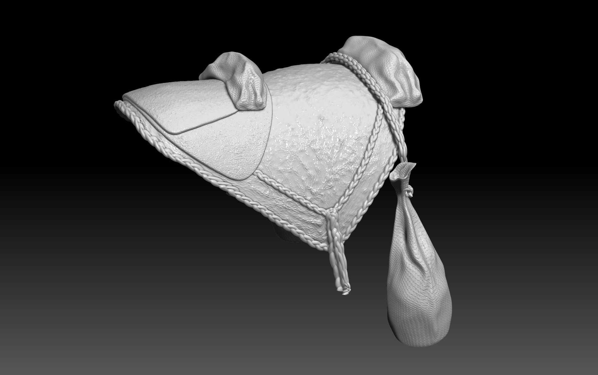 Bantha animal with long hair and horns 3D print model_4