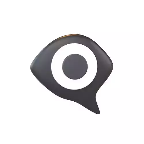 Eye in Speech Bubble v1 001 Low-poly 3D model