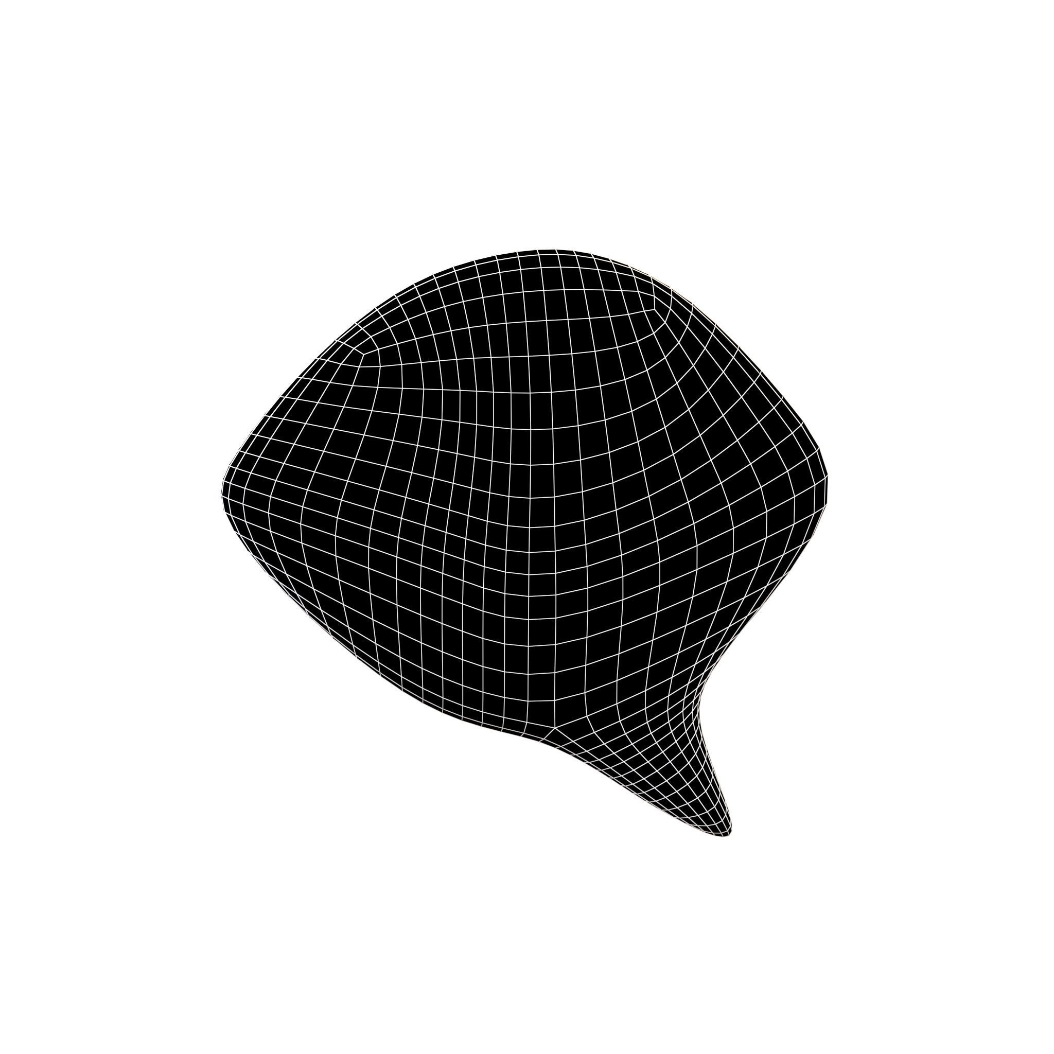 Left Speech Bubble v1 001 Low-poly 3D model_4