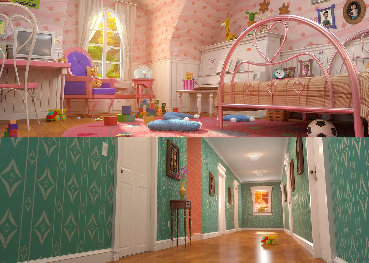 Cartoon Corridor Bedroom V3 3D model