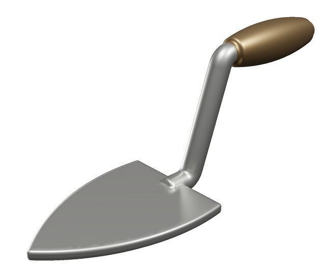 Construction Trowel Low-poly 3D model_2