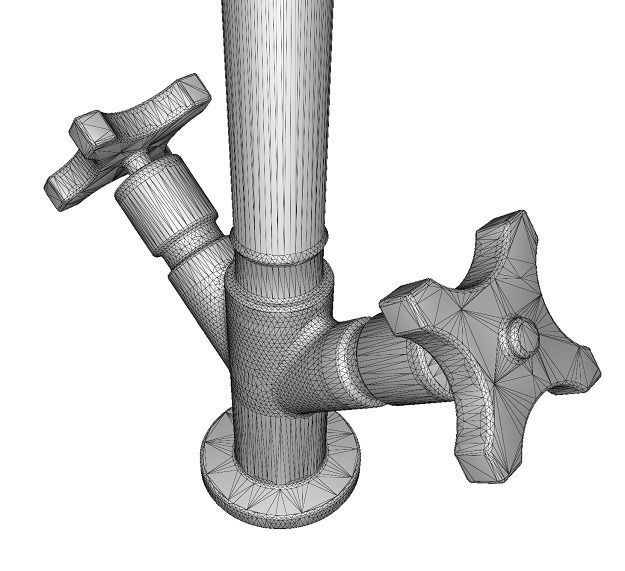 Classic Brass Mixer Faucet Low-poly 3D model_5