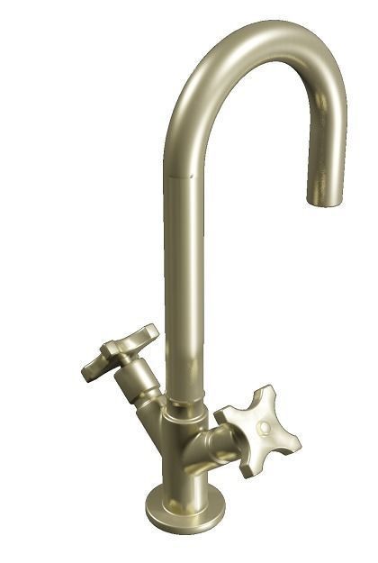 Classic Brass Mixer Faucet Low-poly 3D model_2