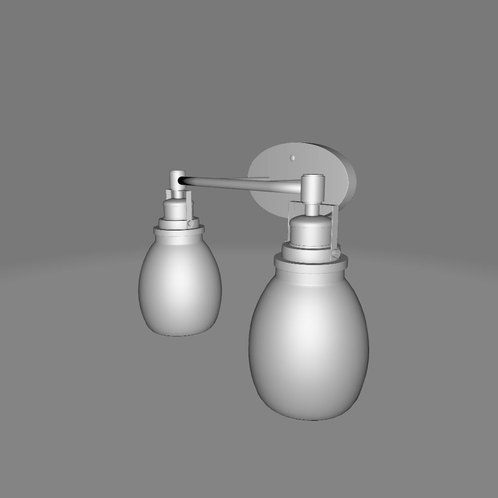 Wilhelm Dimmable Black Vanity Light 3D model_2