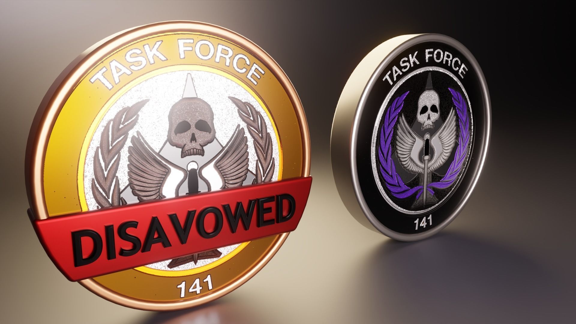 Call of Duty Taskforce 141 3D logo version 2 Low-poly 3D model_2