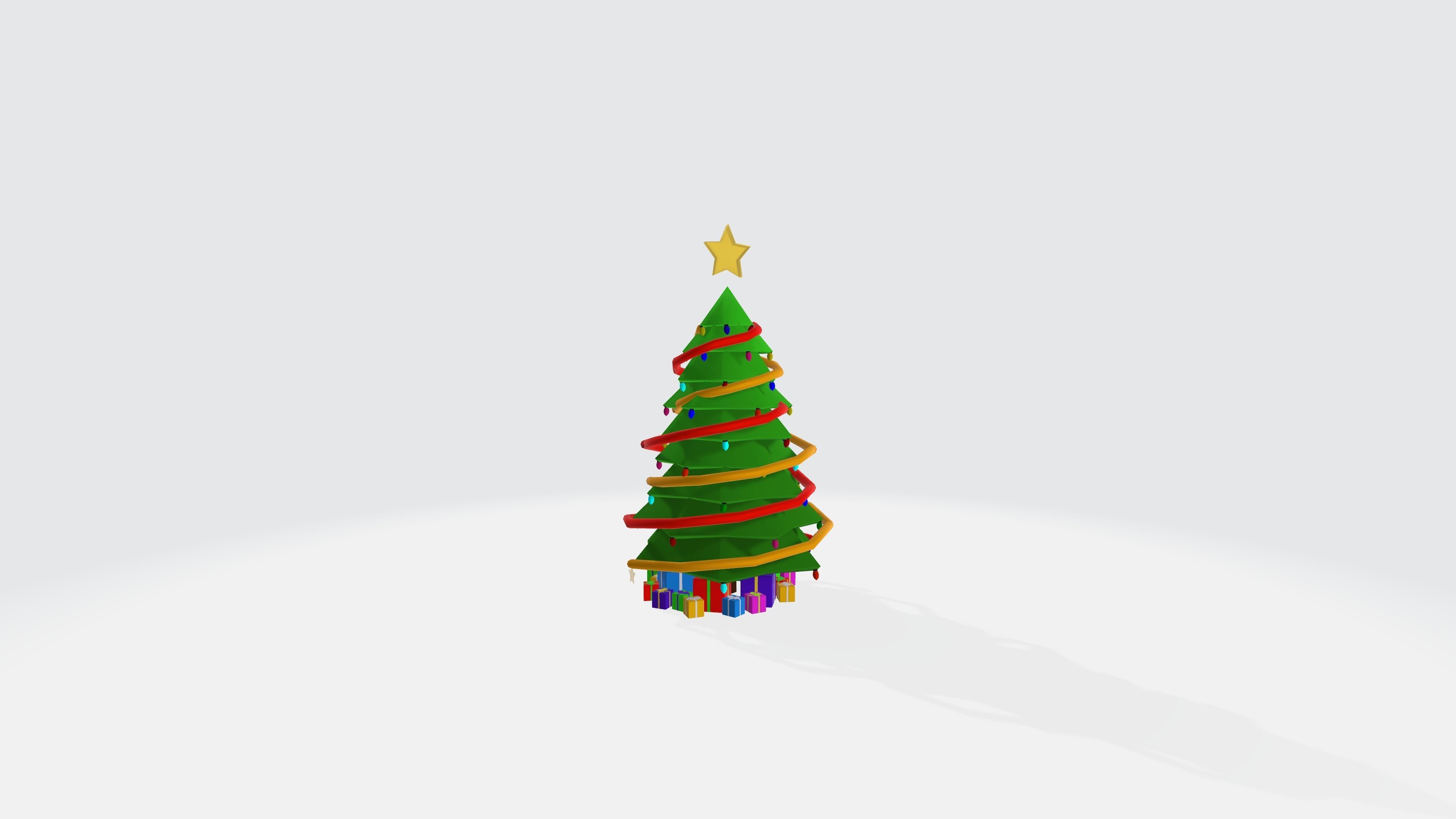 Christmas Tree Low-poly 3D model_1