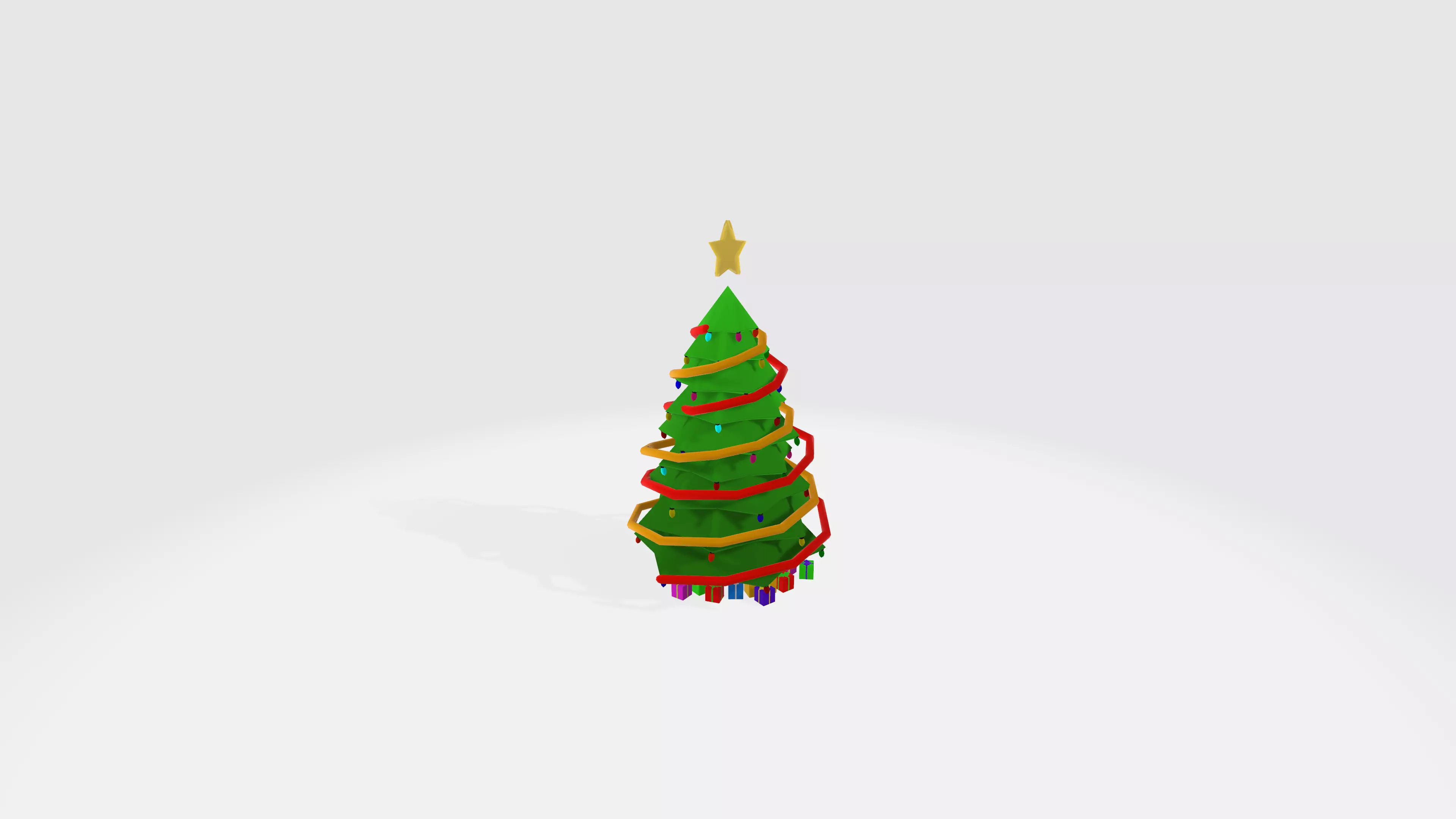 Christmas Tree Low-poly 3D model_0