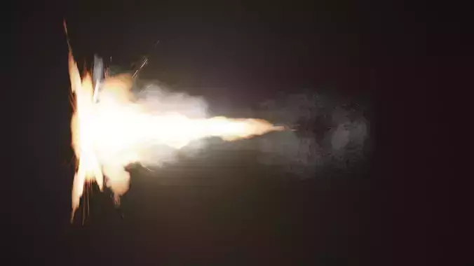 Gun Muzzle Flash Low-poly 3D model