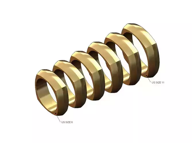 Wide rounded square stacker band US sizes 6to11