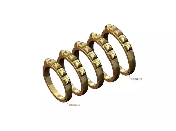 Rounded pyramid studs fashion band US sizes 5to9