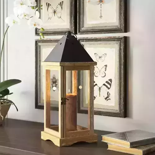 Tall Glass and Metal Lantern