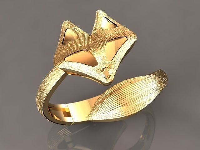 fox ring with texture 3D print model