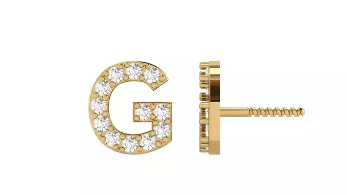 G Letter Alphabets Studs Earrings 