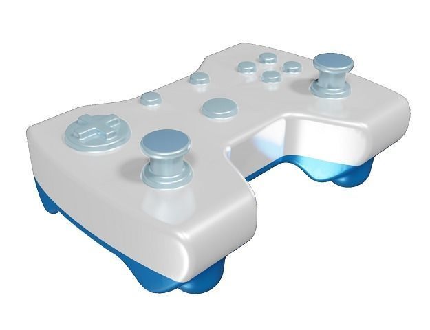 Cartoon Wireless Gamepad Low-poly 3D model_1