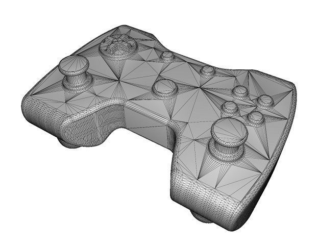 Cartoon Wireless Gamepad Low-poly 3D model_3