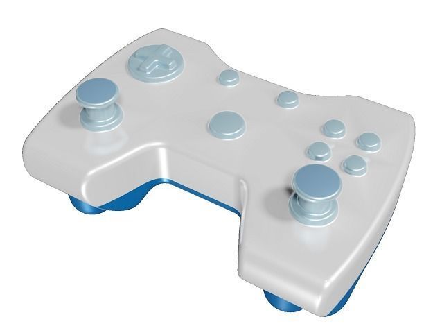 Cartoon Wireless Gamepad Low-poly 3D model_2