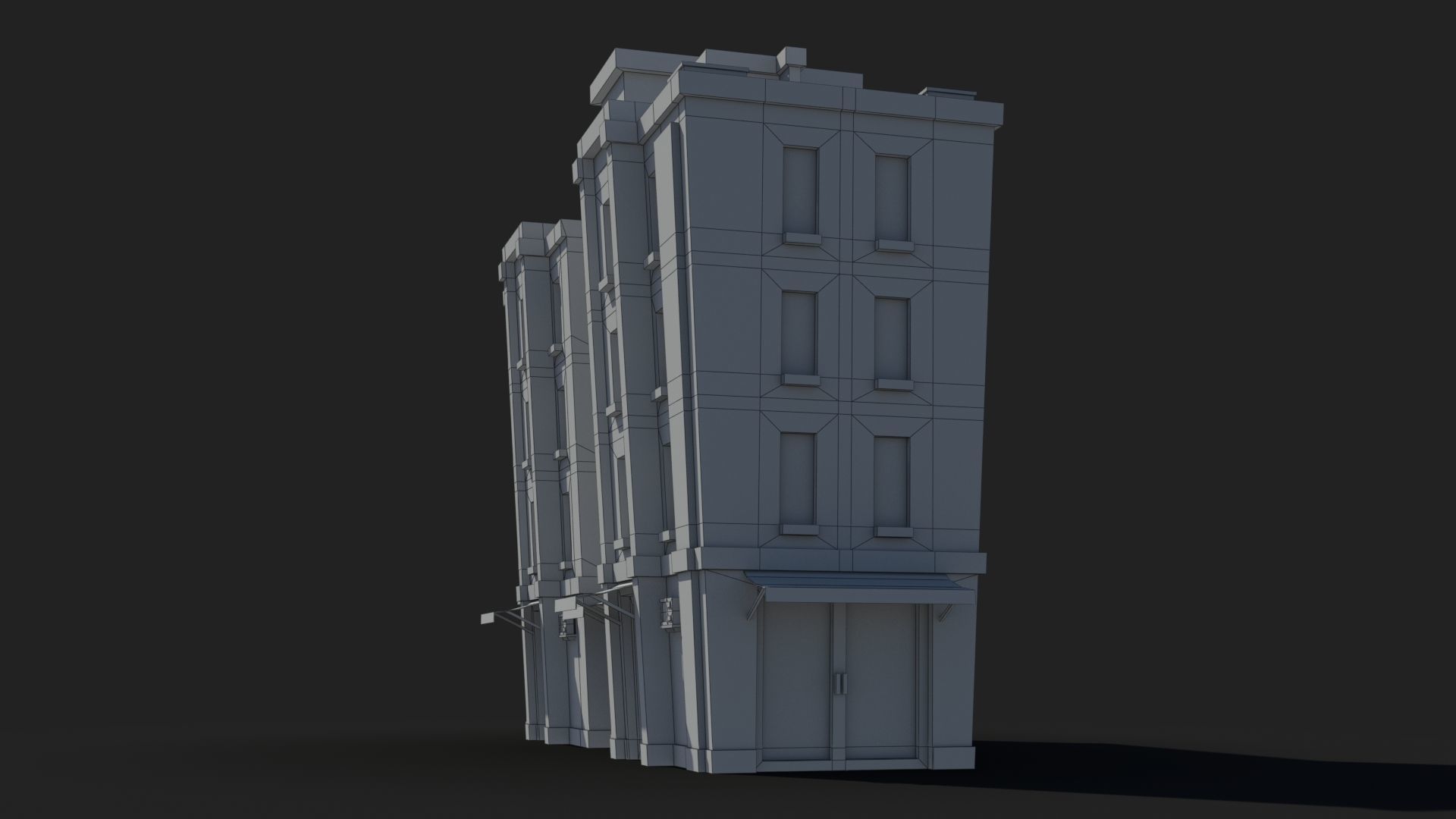 Cartoon Building x26 Low-poly 3D model_8