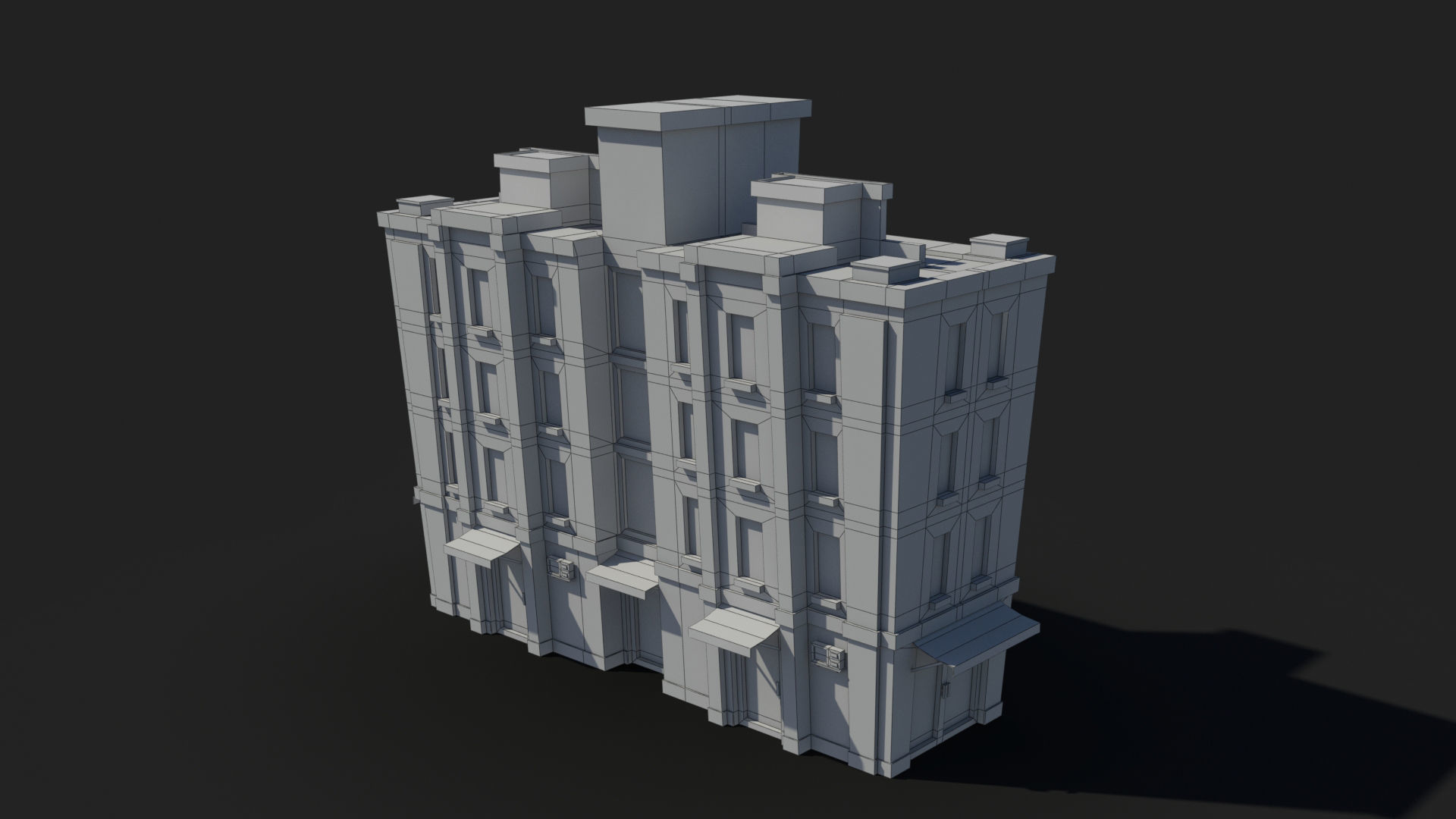 Cartoon Building x26 Low-poly 3D model_9
