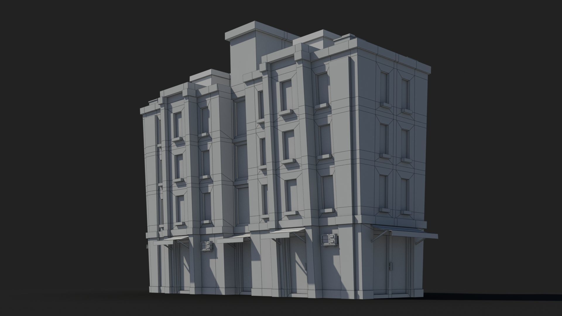 Cartoon Building x26 Low-poly 3D model_5