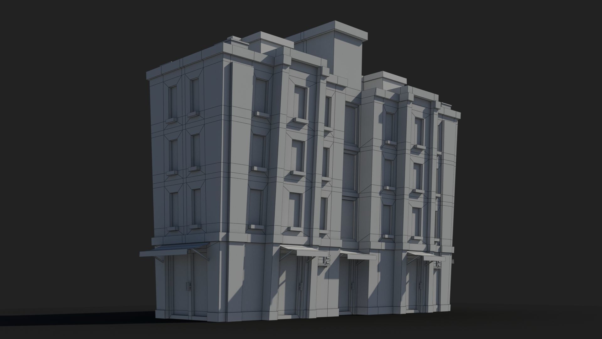 Cartoon Building x26 Low-poly 3D model_7