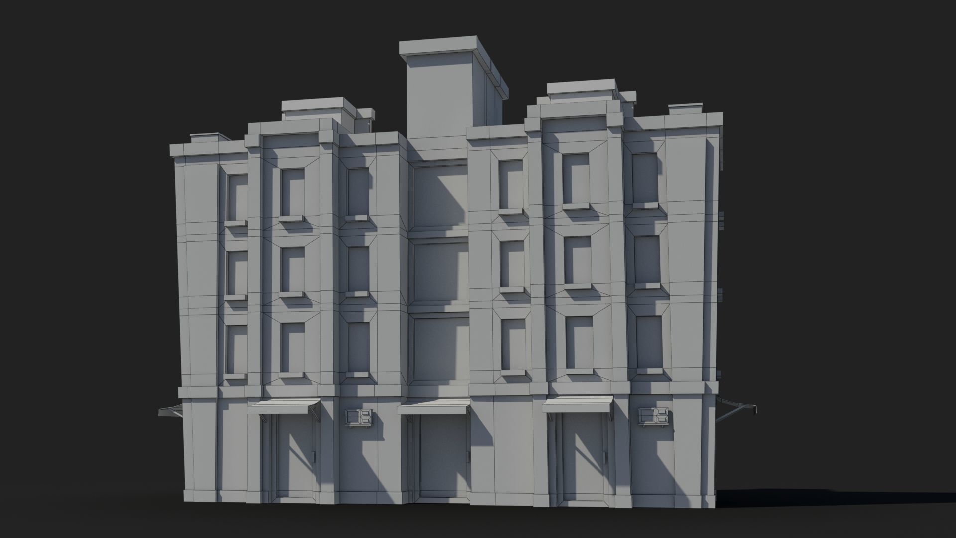 Cartoon Building x26 Low-poly 3D model_6
