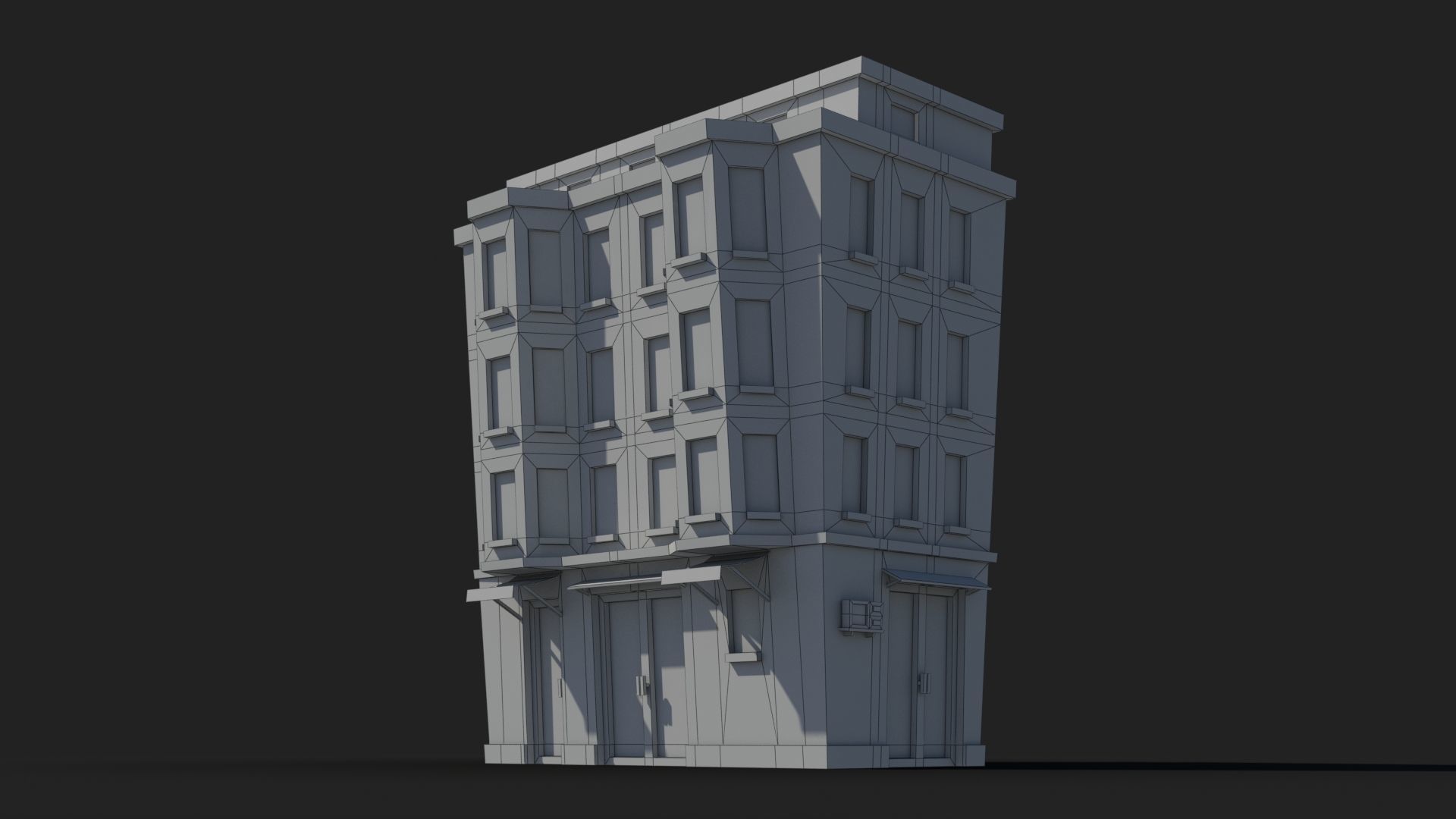Cartoon Building x27 Low-poly 3D model_5