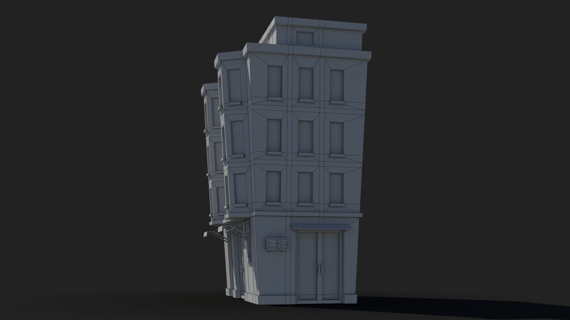 Cartoon Building x27 Low-poly 3D model_8
