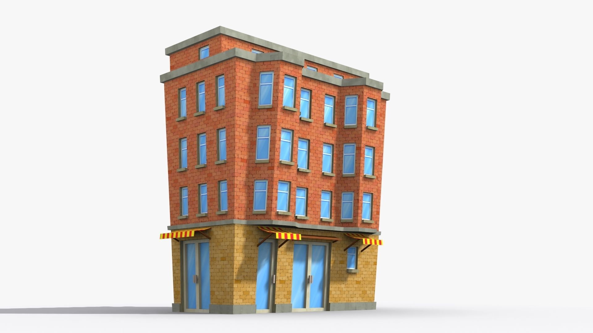 Cartoon Building x27 Low-poly 3D model_2