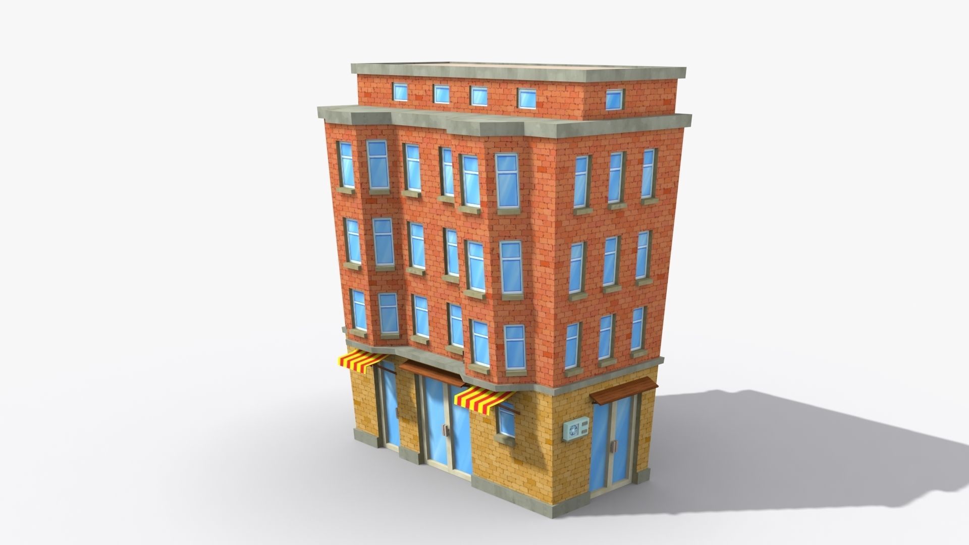 Cartoon Building x27 Low-poly 3D model_4