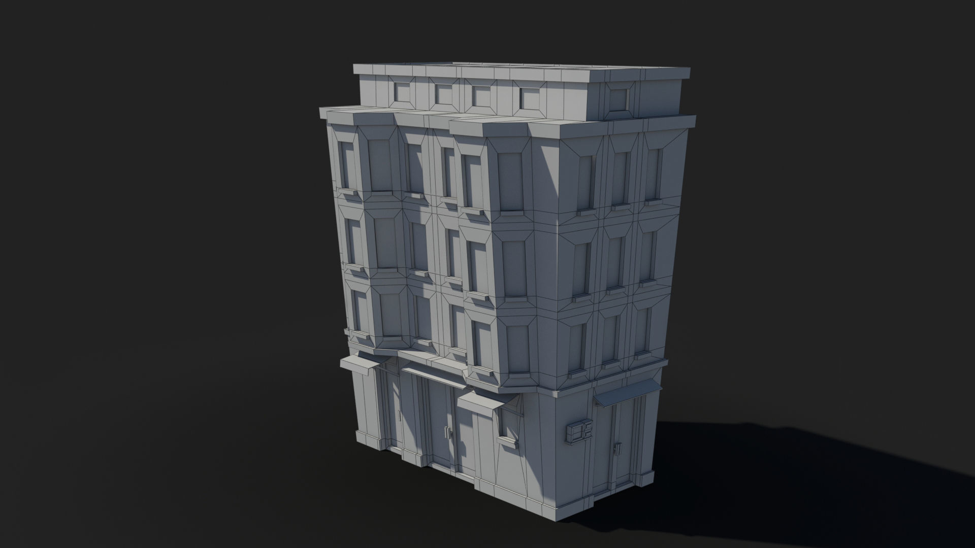Cartoon Building x27 Low-poly 3D model_9