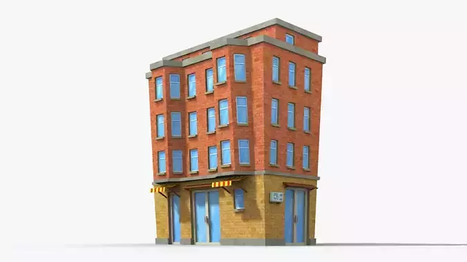 Cartoon Building x27 Low-poly 3D model