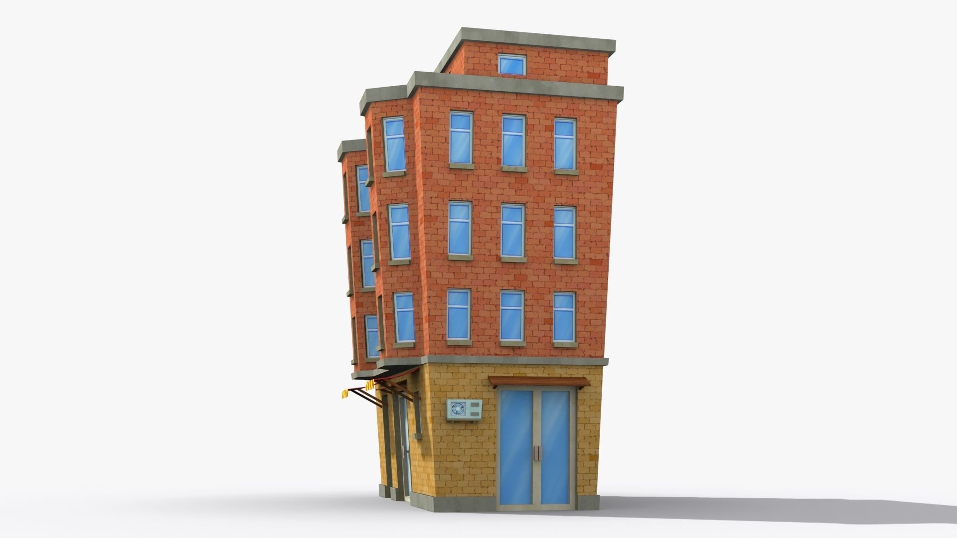 Cartoon Building x27 Low-poly 3D model_3
