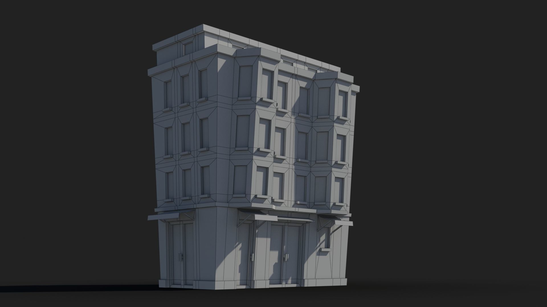 Cartoon Building x27 Low-poly 3D model_7