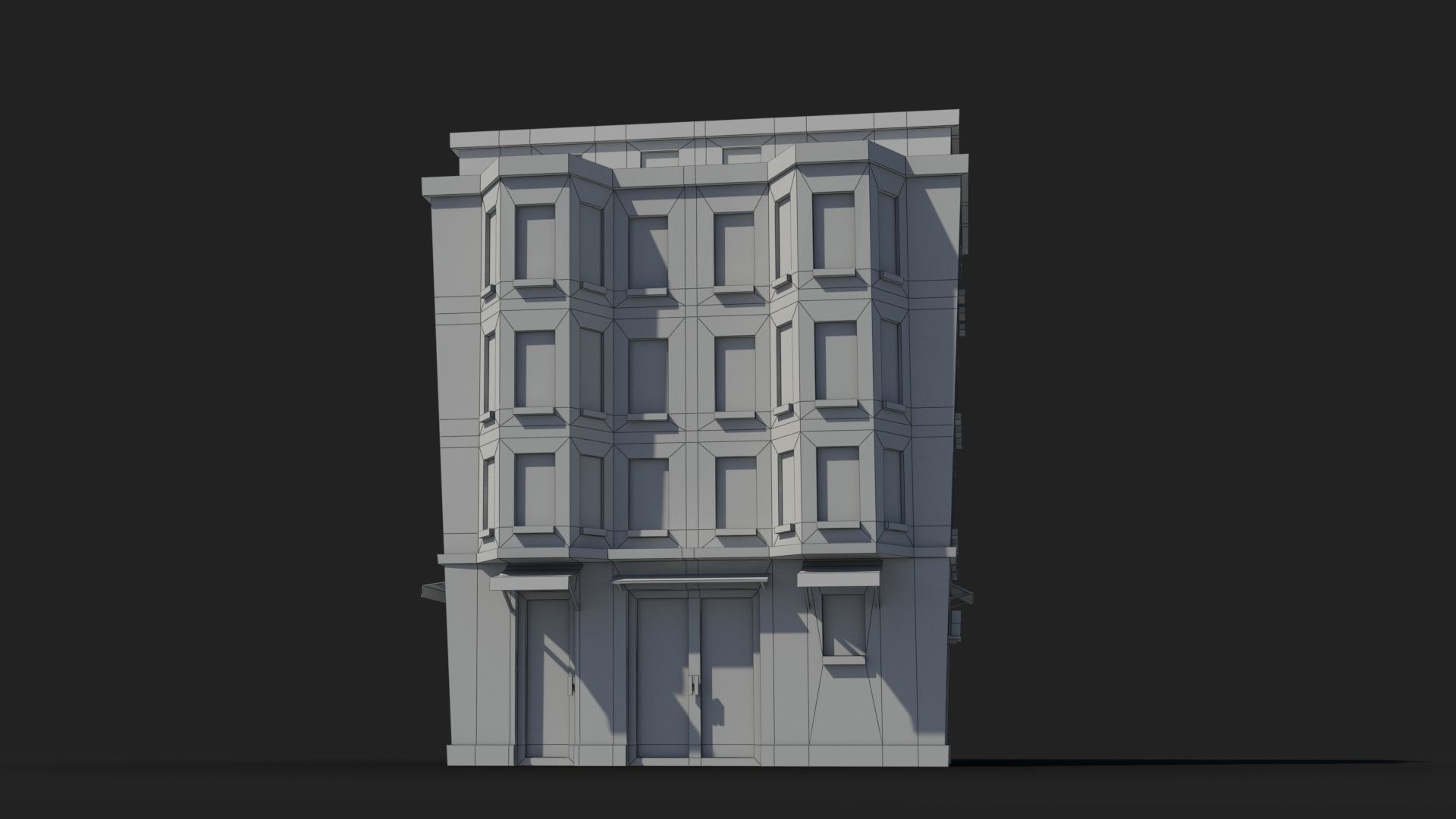 Cartoon Building x27 Low-poly 3D model_6