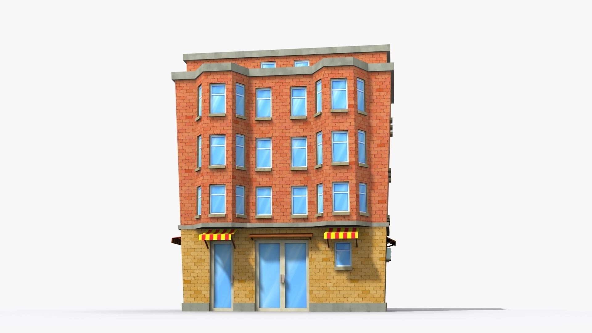 Cartoon Building x27 Low-poly 3D model_1