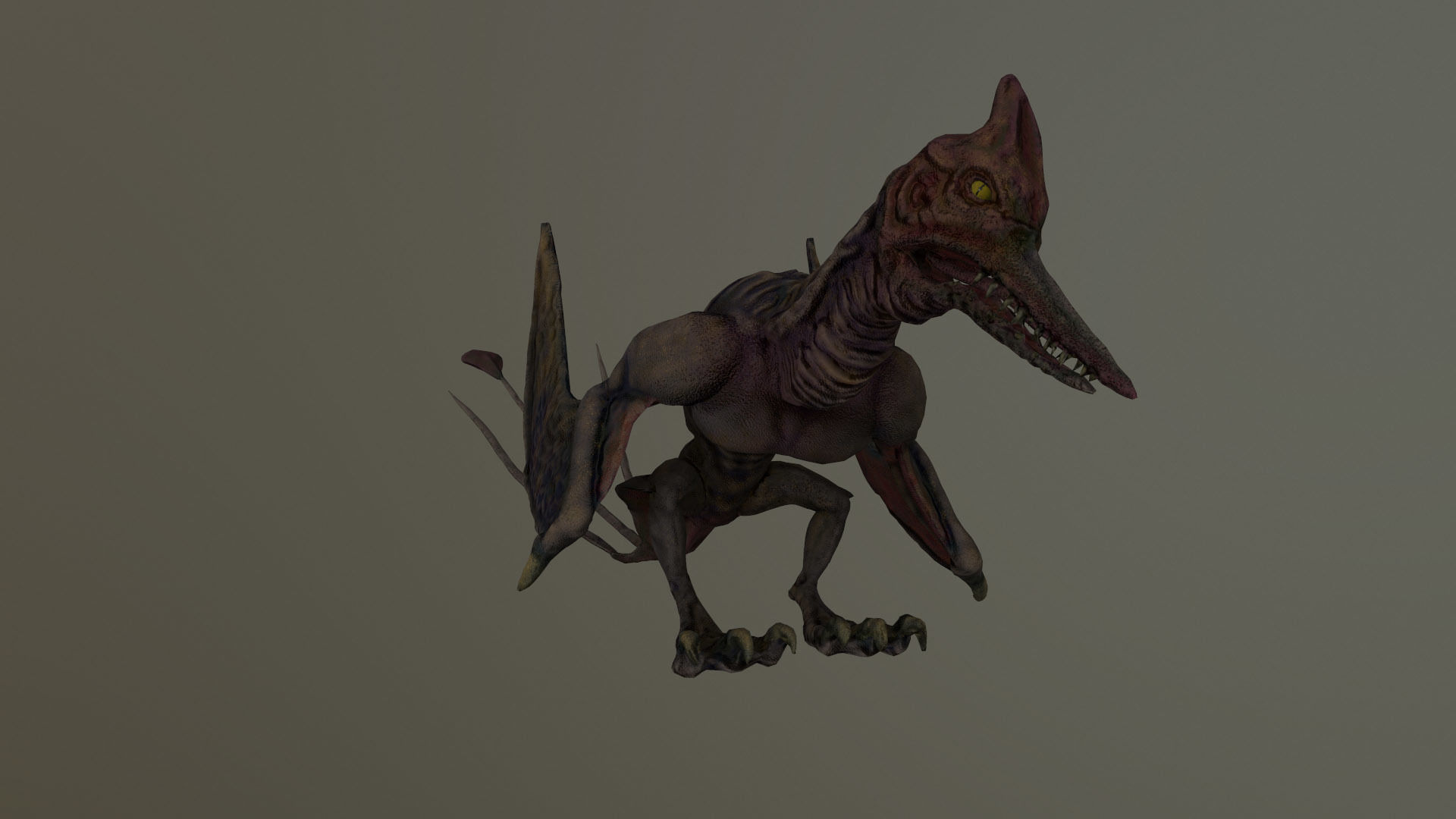 Monster Pterodaptyl Low-poly 3D model_10