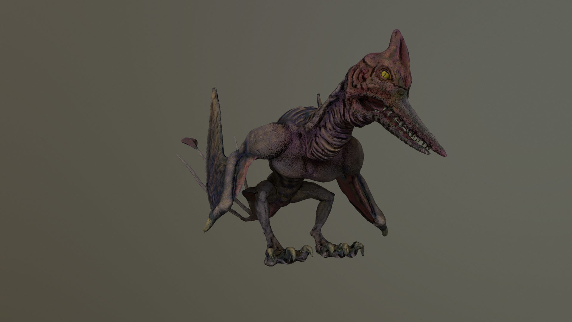 Monster Pterodaptyl Low-poly 3D model_11