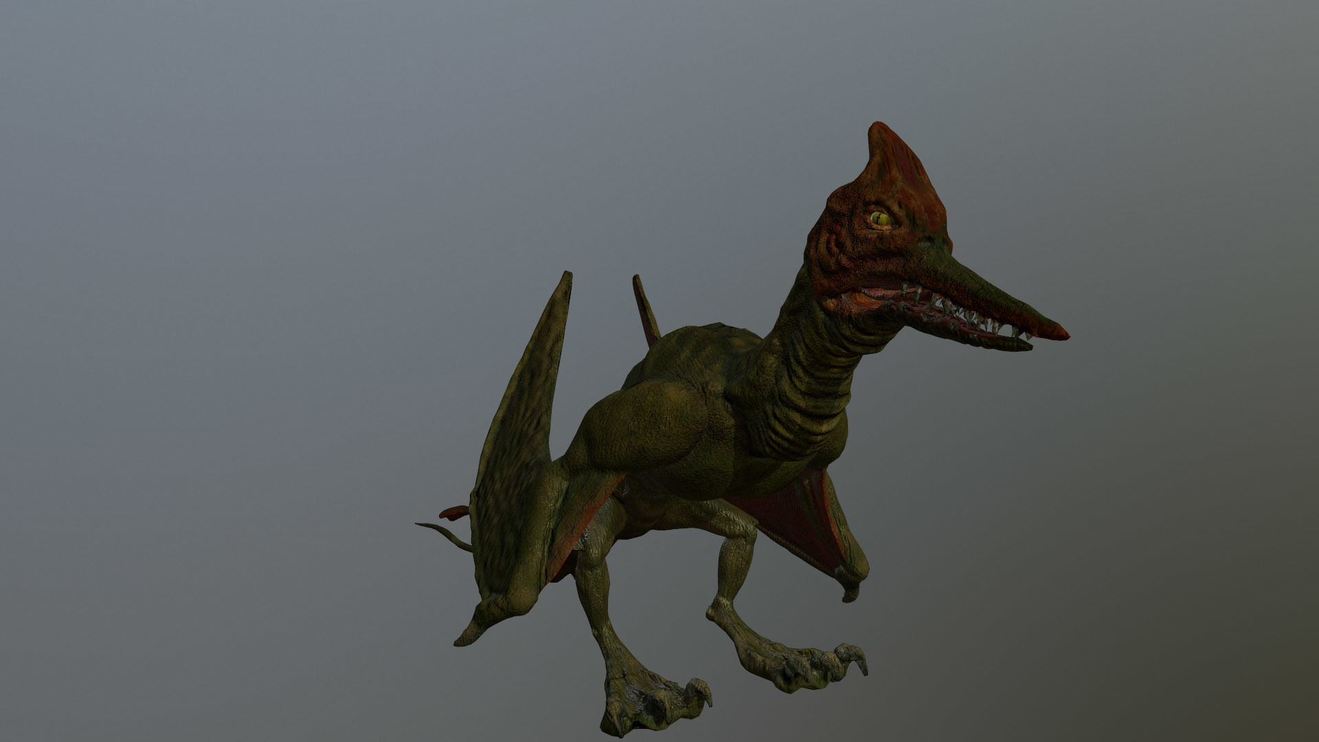 Monster Pterodaptyl Low-poly 3D model_2