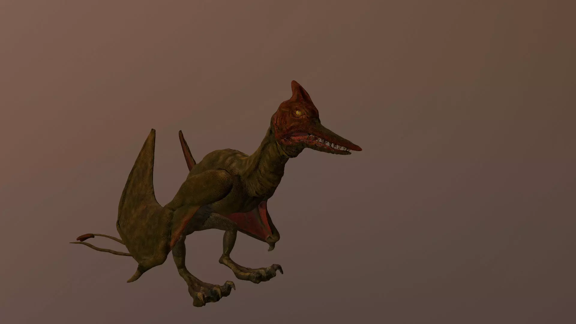 Monster Pterodaptyl Low-poly 3D model_0