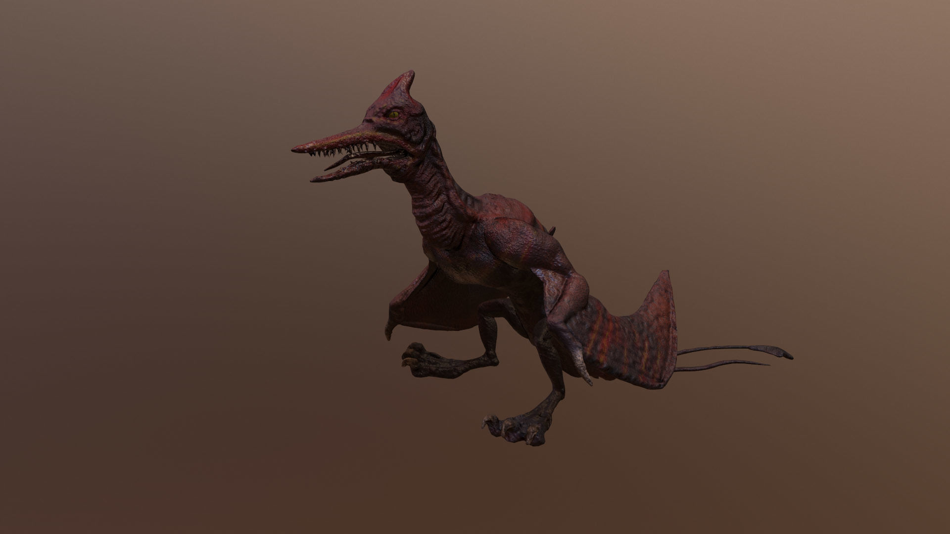 Monster Pterodaptyl Low-poly 3D model_15