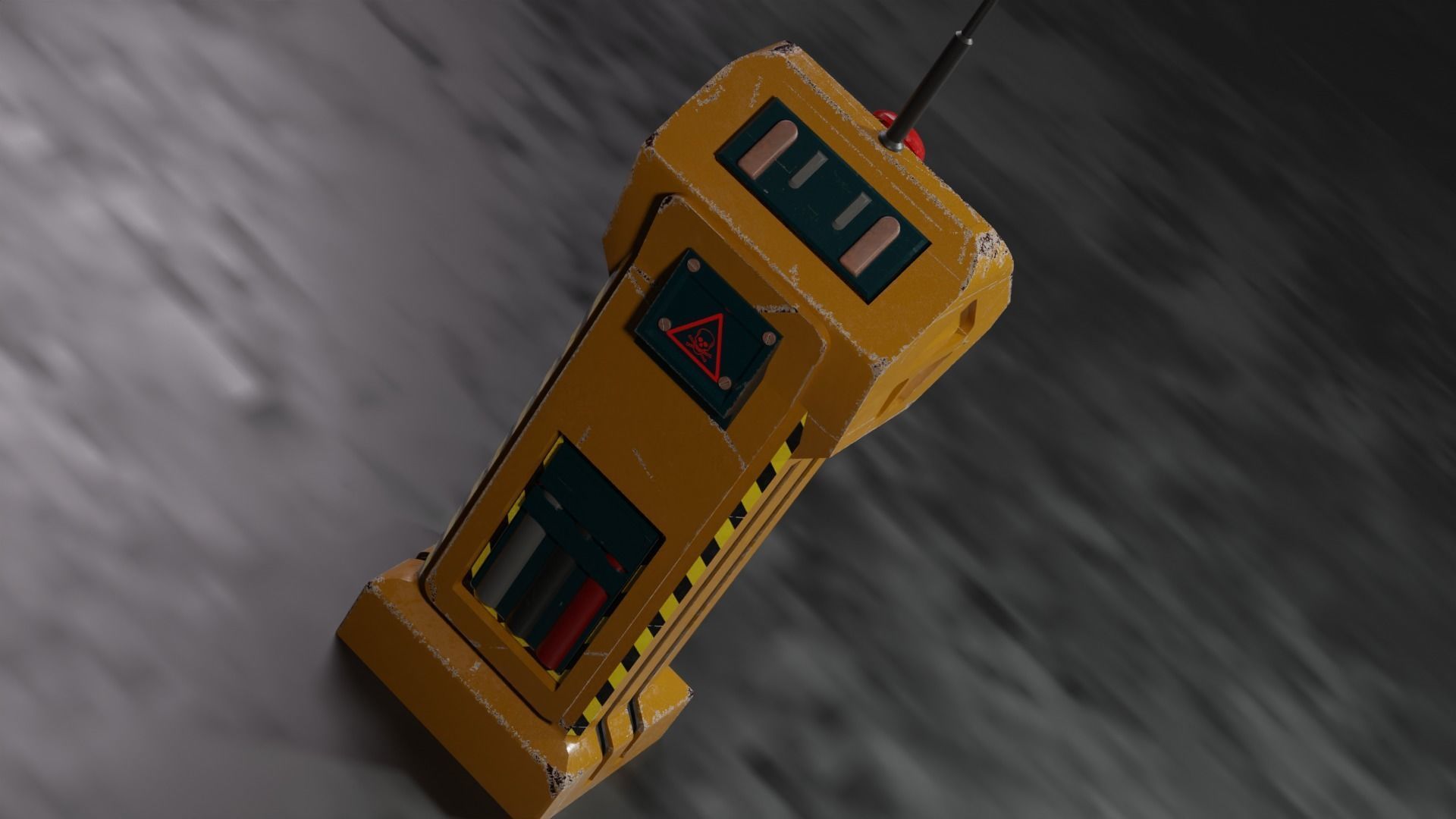 Rigged Remote controller with Push Button and mini display Low-poly 3D model_2