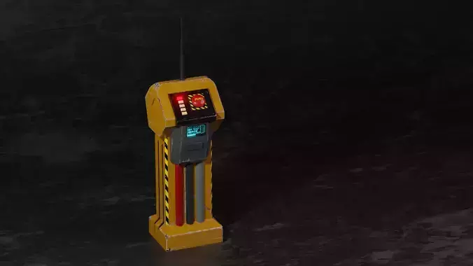 Rigged Remote controller with Push Button and mini display Low-poly 3D model