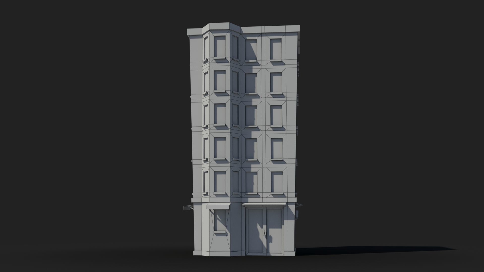 Cartoon Building x28 Low-poly 3D model_6