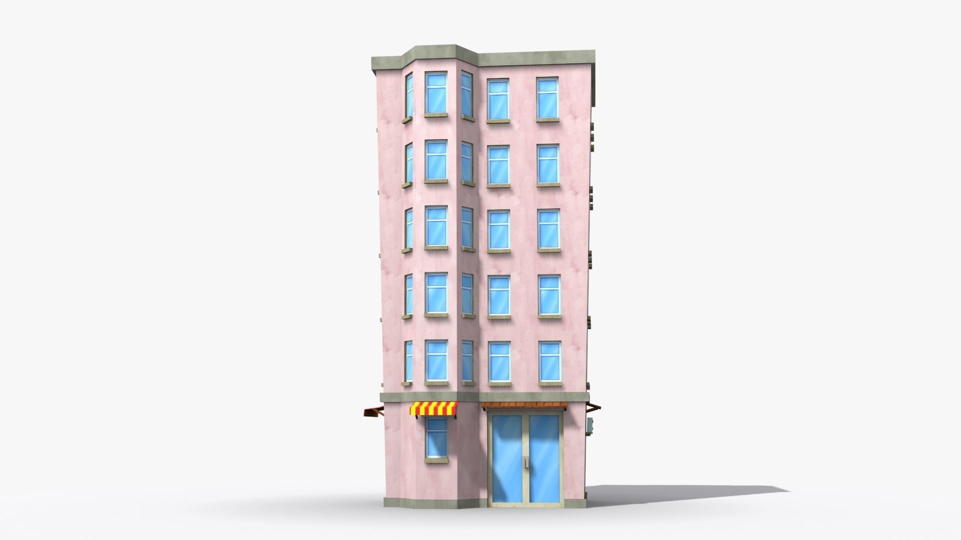 Cartoon Building x28 Low-poly 3D model_1