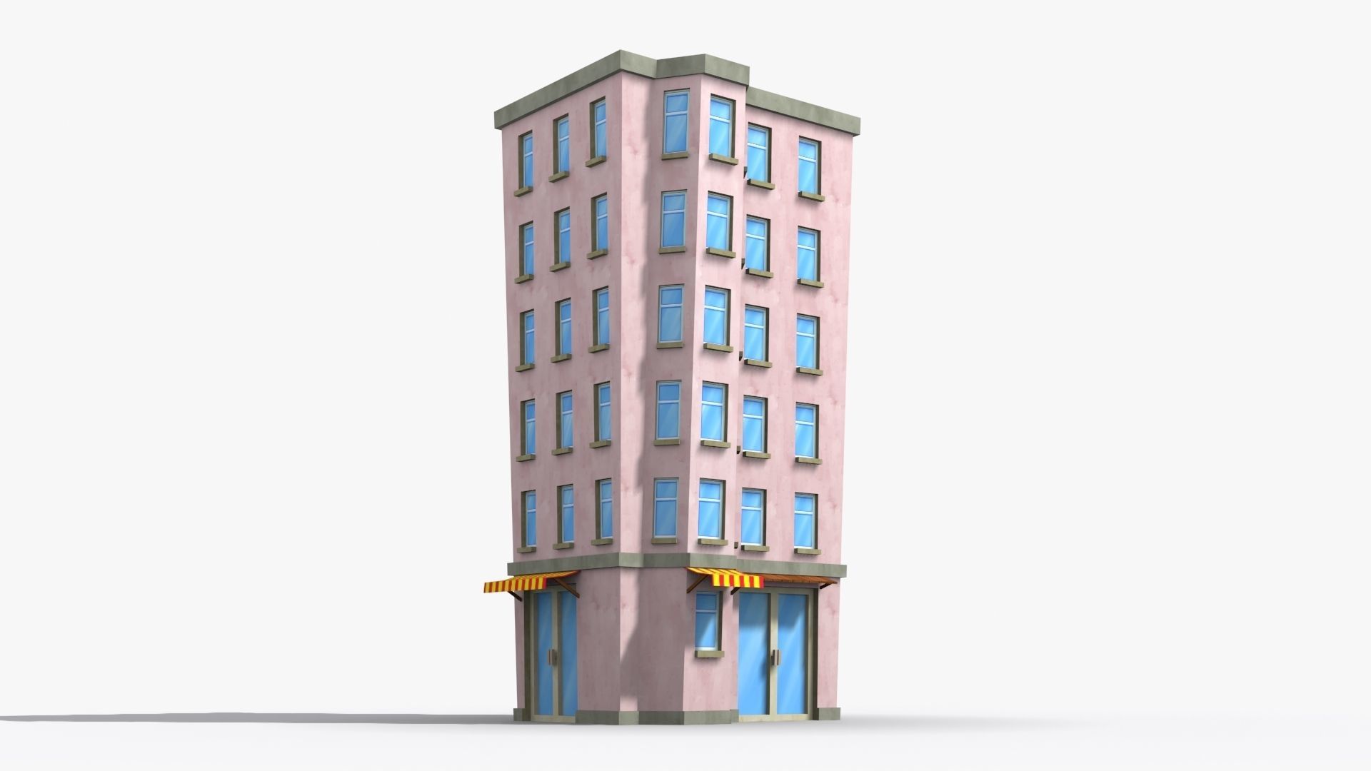 Cartoon Building x28 Low-poly 3D model_2
