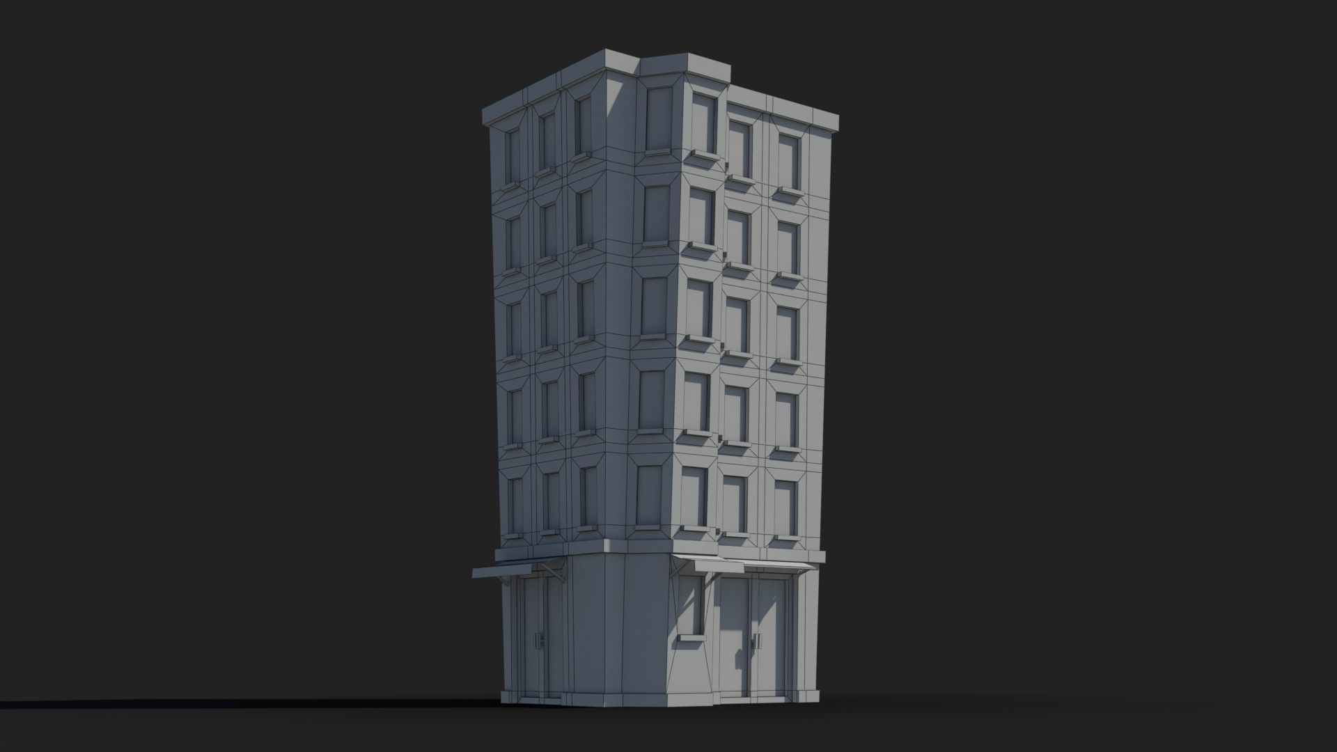 Cartoon Building x28 Low-poly 3D model_7