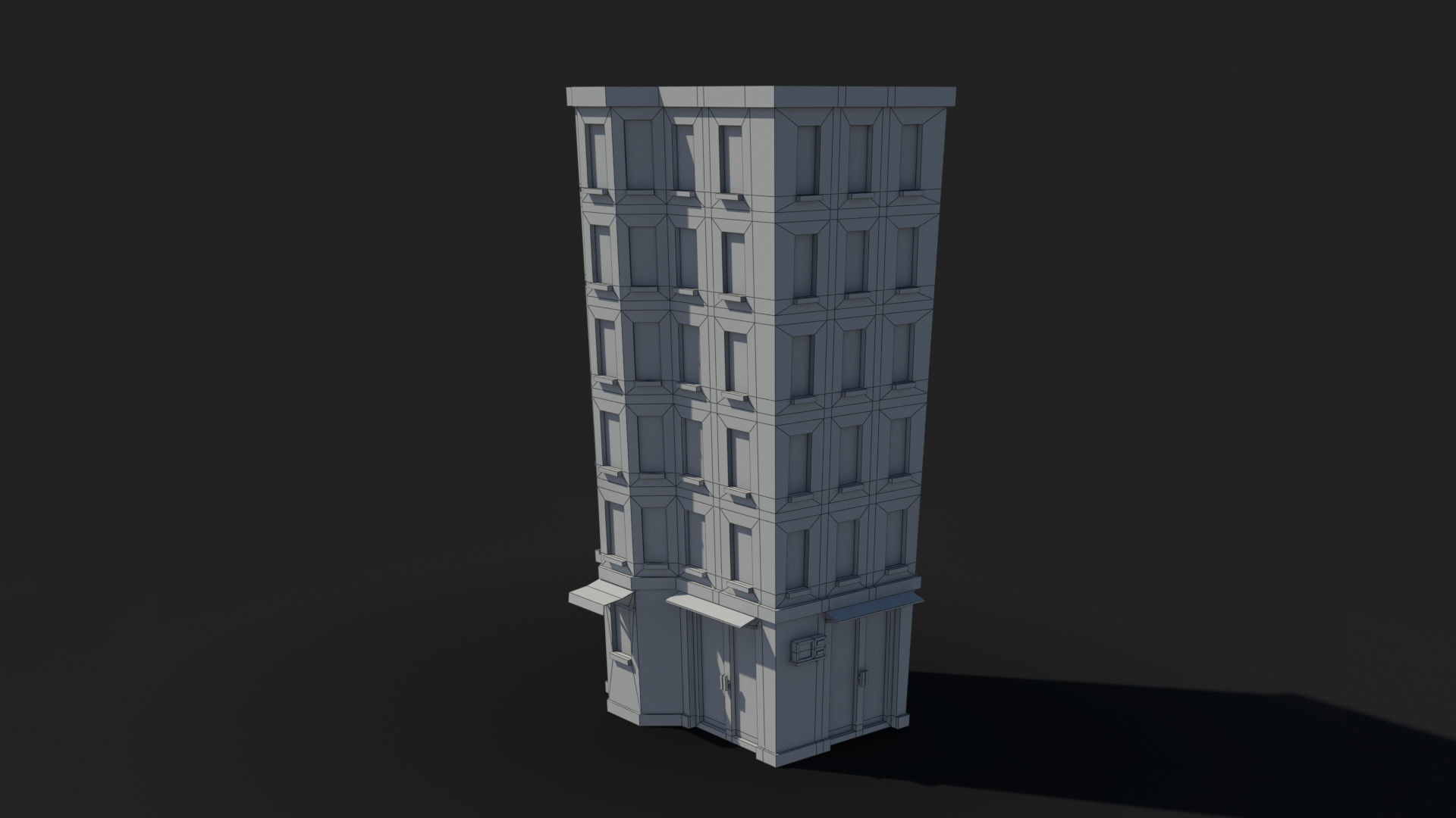Cartoon Building x28 Low-poly 3D model_9