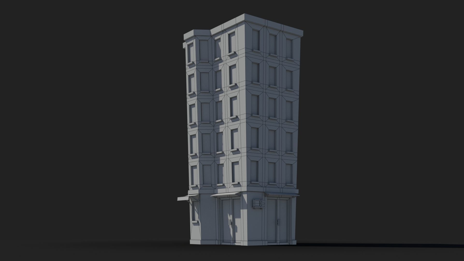 Cartoon Building x28 Low-poly 3D model_5