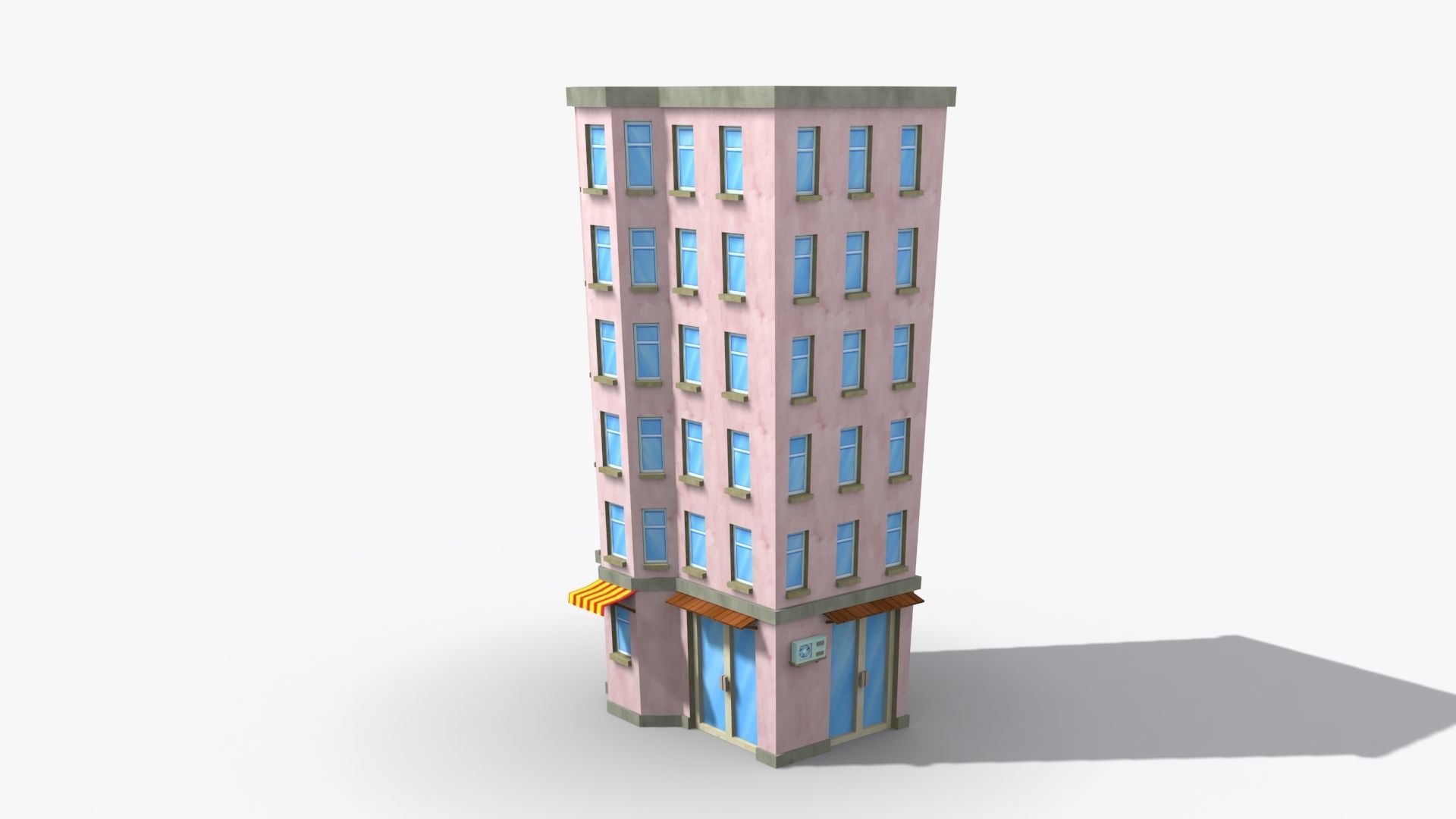 Cartoon Building x28 Low-poly 3D model_4